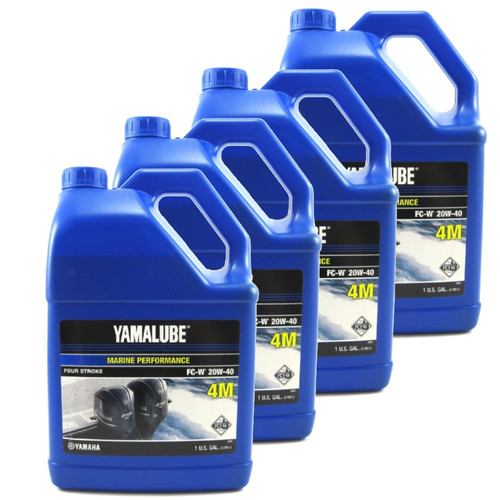 Yamaha OEM, Yamalube 4-Stroke 20W-40 Oil, 4 Gallons, LUB-20W40-FC-04