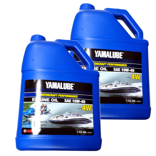 Yamaha New OEM WaveRunner Boat Oil 10W-40 4W, 2 Gallons LUB-10W40-WV-04