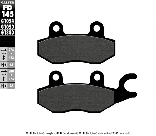GALFER Semi-Metallic Brake Pads, 17-145S