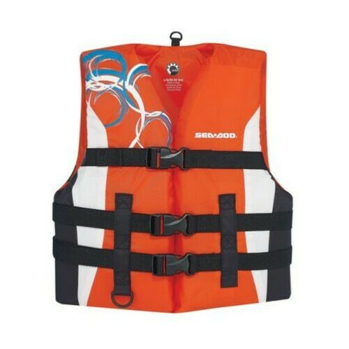 Sea-Doo Kids Youth 50-90lb Large Lg 3 Buckle Life Jacket PFD Ski Vest 2858610930