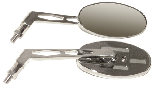 EMGO Oval Mirror - Billet - Long Stem, 20-26307