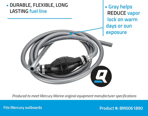 Quicksilver New OEM 9 ft. Fuel Line Assembly, 32-8M0061890
