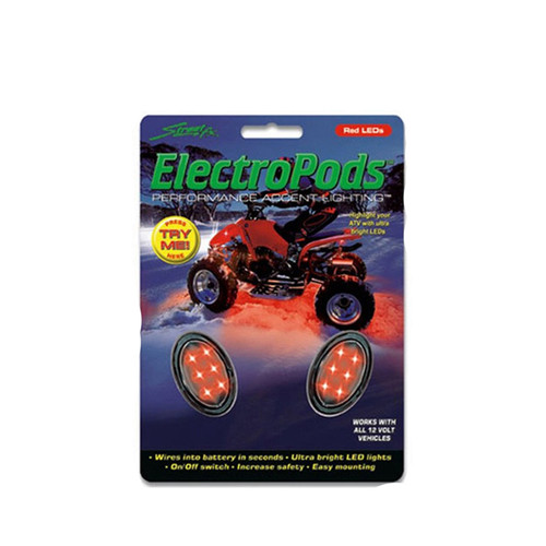 Buztronics New StreetFX ATV Electropods Red LED Lights, 3354, 1043915