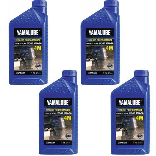 Yamaha New OEM FC-W 10W-30 4-Stroke Engine Oil 1qt QTY 4, LUB-10W30-FC-12