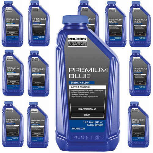 Polaris OEM Premium Blue Synthetic Blend 2-Cycle Engine Oil - Quart, 2882201x12