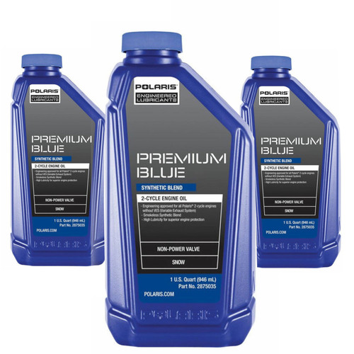 Polaris OEM Premium Blue Synthetic Blend 2-Cycle Engine Oil - Quart, 2882201x3
