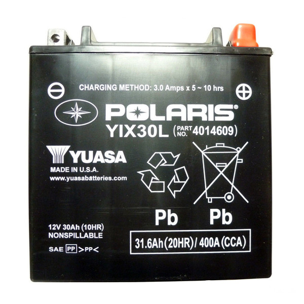 Polaris OEM ATV/UTV/Snow/Slingshot Battery 30AH 12 Volt AGM, 400 CCA ...