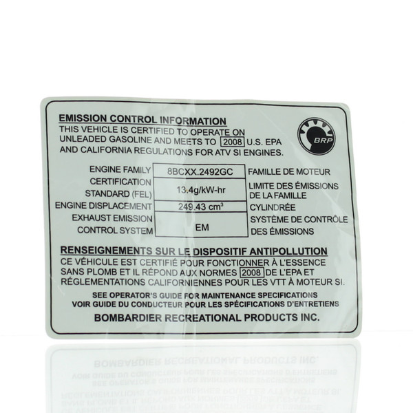 Sea-Doo New OEM ECU Label, S87514RCA800