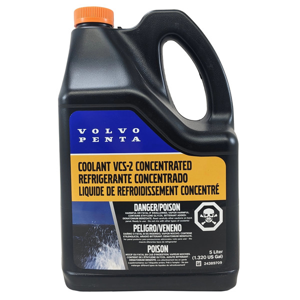 Volvo Penta OEM Orange Coolant Concentrate VCS-2, 5 Liter, 24389709