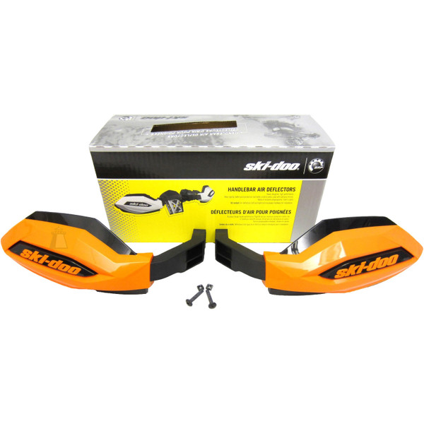 Ski-Doo OEM Orange Crush Handlebar Air Deflector Caps - Genuine Factory Accessory (Pair) 860201457
