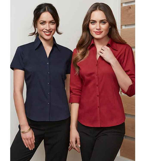 Ladies Metro Business Shirt Long Sleeve Navy SIZE 16 - SALE 