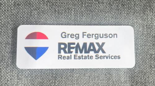 WHITE Printed Name Badge  