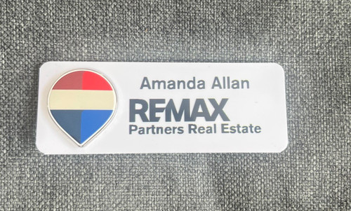 WHITE 3D Balloon Name Badge Printed 