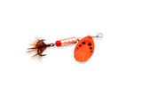 WILLIAMS VORTEX DRESSED SPINNER V5D 1/2oz BLACK ORANGE DOTS COPPER BODY BACK