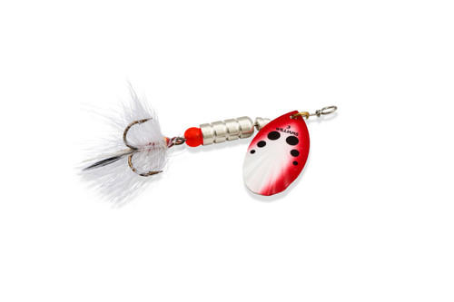 WILLIAMS VORTEX DRESSED SPINNER V4D 1/3oz RED WHITE SILVER BACK BODY