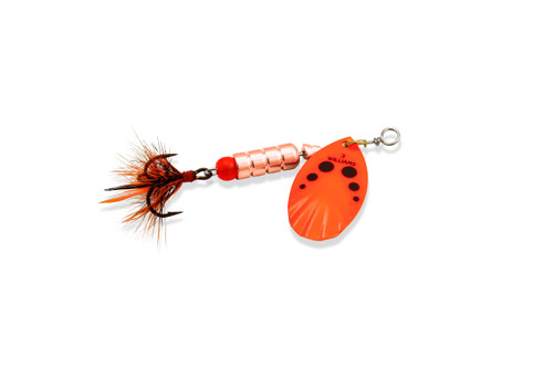 WILLIAMS VORTEX DRESSED SPINNER V2D 1/5oz FLUORESCENT ORANGE COPPER BACK BODY