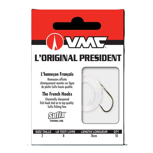 VMC TANDEM FRENCH HOOK SNELLED 1 #8 10lb