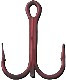 VMC TREBLE HOOK ROUND BEND TIN RED #4