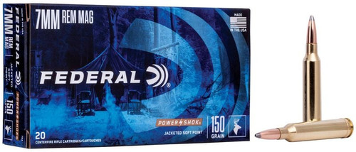 FEDERAL POWER-SHOK 7mm Rem Mag 150gr JSP