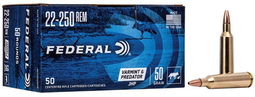 FEDERAL VARMINT & PREDATOR 22-250 50gr JHP 50pc