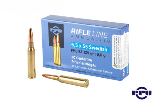PPU RIFLE LINE 6.5x55 SWEDISH 139gr FMJ BT