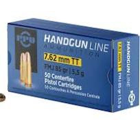 PPU HANDGUNLINE 7.62 TOKAREV 85gr FMJ