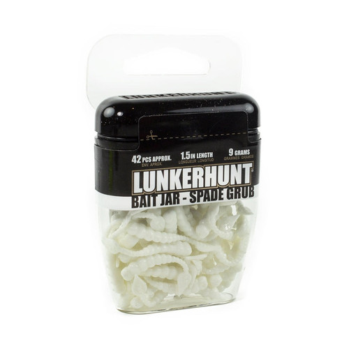 LUNKERHUNT BAIT SPADE GRUB WHITE