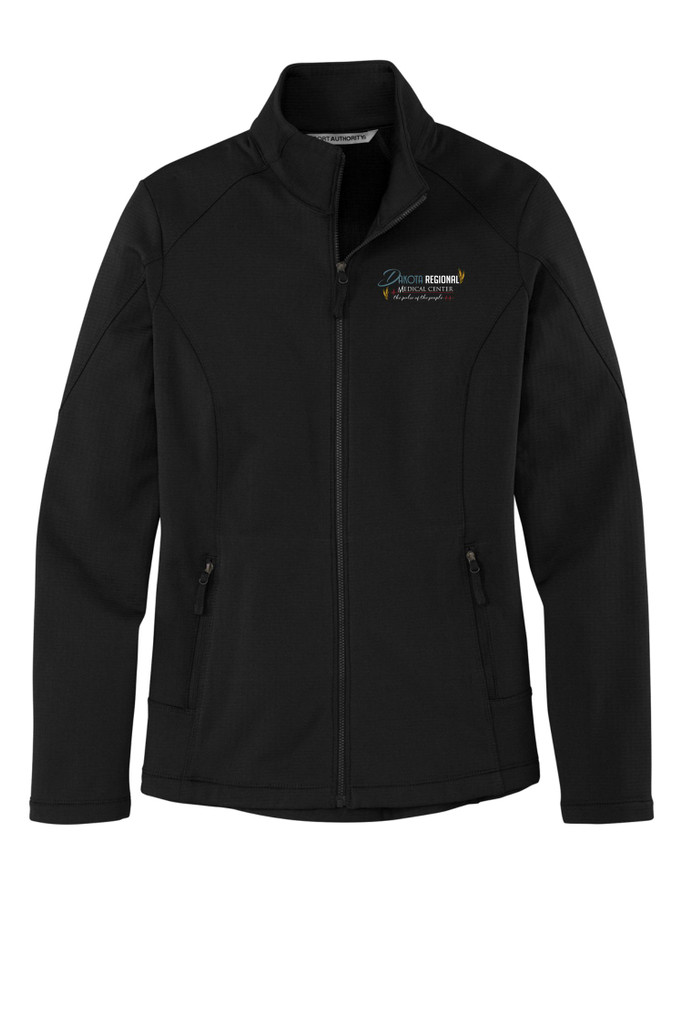 DRMC L239 Port Authority Ladies Grid Fleece Jacket (Black)