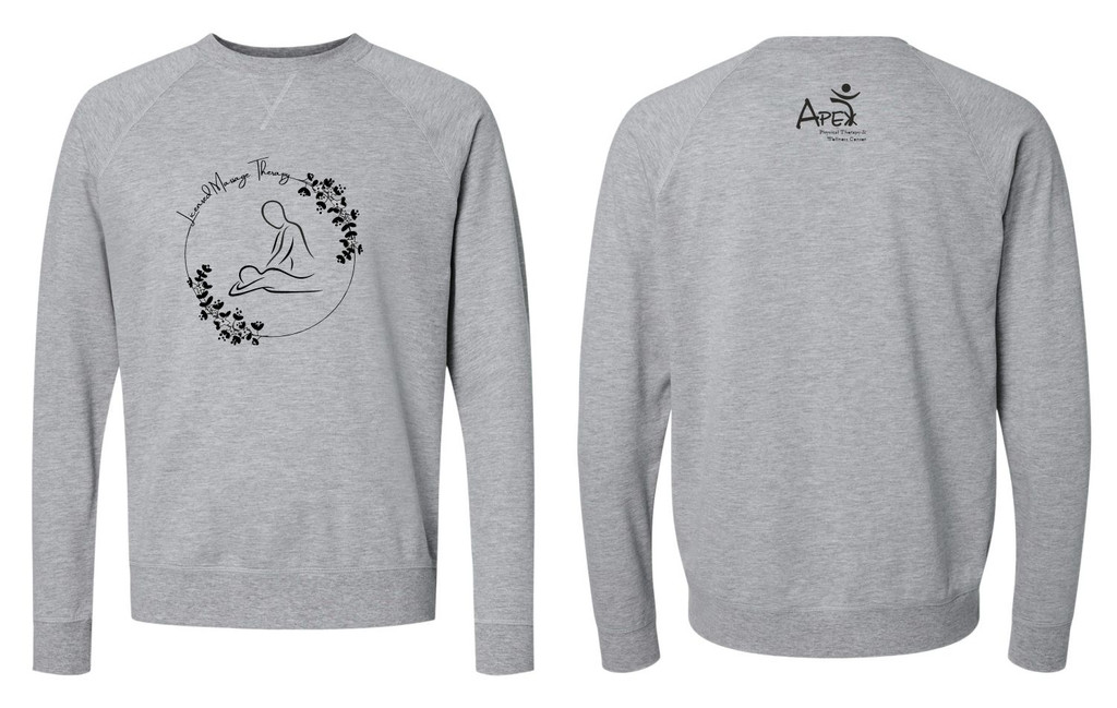 Apex Apparel 9000 Next Level - Laguna Raglan Crewneck Sweatshirt (Heather Grey) Massage Therapy