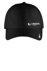 Unison Bank 779797 Nike Swoosh Legacy 91 Cap Black Side Logo