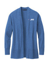 JMS Staff BB18403 Brooks Brothers Ladies Cotton Stretch Long Cardigan Sweater (Charter Blue Heather)