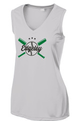Edgeley Youth Baseball LST352 Sport-Tek Ladies Sleeveless PosiCharge Competitor V-Neck Tee (Silver)