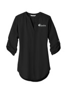 JRMC LW701 Ladies Three Quarter Sleeve Tunic Blouse Black