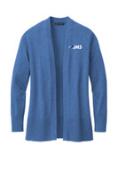 JMS Staff BB18403 Brooks Brothers Ladies Cotton Stretch Long Cardigan Sweater (Charter Blue Heather)
