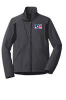 ND Patriot Guard J336 Port Authority Unisex Back-Block Soft Shell Jacket (Battleship Grey-Black)