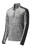 GCCC ST397 Sport-Tek Unisex PosiCharge Electric Heather Colorblock Quarter Zip Pullover (Black Electric)