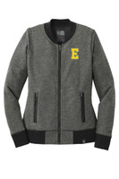 Edgeley Staff LNEA503 New Era Ladies French Terry Baseball Full Zip (Black Twist-Black)