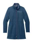 Guardian Angels L425 Port Authority® Ladies Arc Sweater Fleece Long Jacket (Insignia Blue Heather)