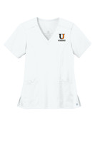 UJ Nursing WW4168 WonderWink® Women’s Premiere Flex™ V-Neck Top (White)