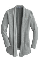 JRMC L807 Port Authority® Women's Interlock Cardigan (Medium Heather Grey/Charcoal Heather)