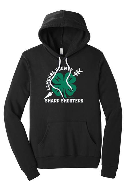 Sharp Shooters BC3719 Unisex Sponge Fleece Pullover Hoodie (Black)