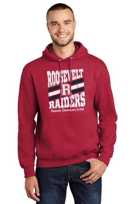 Roosevelt Raiders PC90H Unisex Essential Fleece Hoodie (Red) Roosevelt Raiders PC90H Unisex Essential Fleece Hoodie (Red)