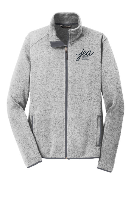 JEA F232 Unisex Port Authority Sweater Fleece Jacket (Grey Heather) JEA F232 Unisex Port Authority Sweater Fleece Jacket (Grey Heather)