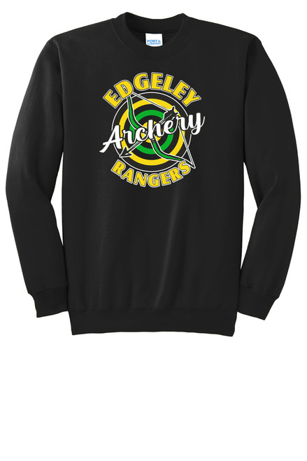Ranger Archery PC90 Port and Company Unisex PC90 Essential Fleece Crewneck Sweatshirt (Black)