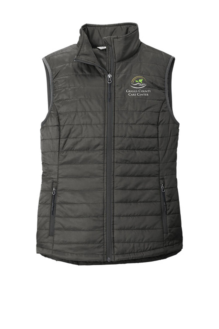 GCCC L851 Port Authority Ladies Packable Puffy Vest (Sterling Grey-Graphite) GCCC L851 Port Authority Ladies Packable Puffy Vest (Sterling Grey-Graphite)