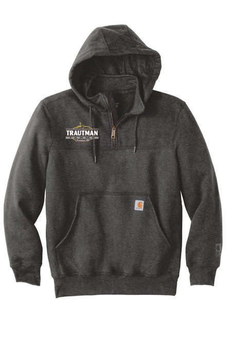 Trautman Farms CT100617 Carhartt ® Rain Defender ® Paxton Heavyweight Hooded Zip Mock Sweatshirt (Carbon Heather)