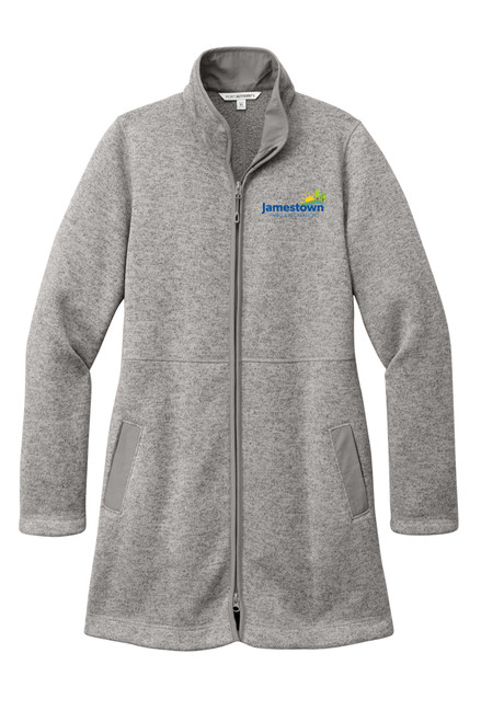 Park and Rec L425 Port Authority® Ladies Arc Sweater Fleece Long Jacket (Deep Smoke Heather)