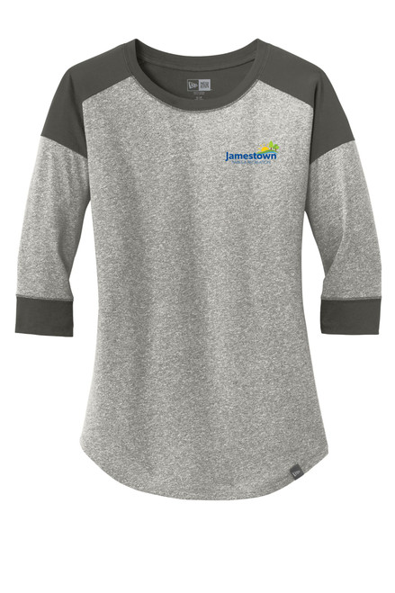 Park and Rec LNEA104 New Era® Ladies Heritage Blend Three Quarter-Sleeve Baseball Raglan Tee (Graphite-Light Graphite Twist)