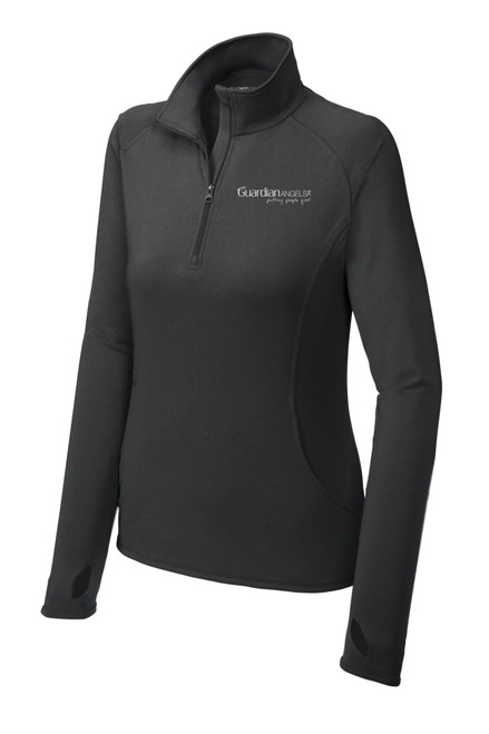 Guardian Angels LST850 Sport-Tek® Ladies Sport-Wick® Stretch Quarter-Zip Pullover (Charcoal Grey) Guardian Angels LST850 Sport-Tek® Ladies Sport-Wick® Stretch Quarter-Zip Pullover (Charcoal Grey)