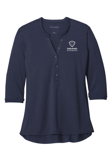 CCHD LK750 Port Authority ® Women's UV Choice Pique Henley (True Navy)